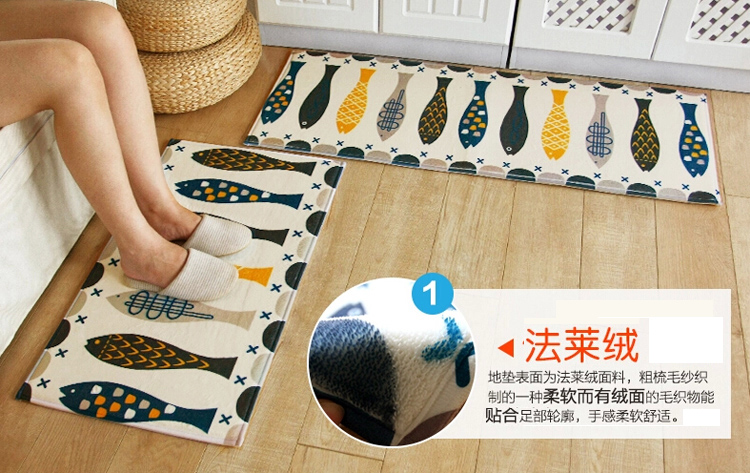 
                                        
                                        青苇 个性印染 地垫门垫 吸水防滑 浴室厨房脚垫 鱼50*80cm                