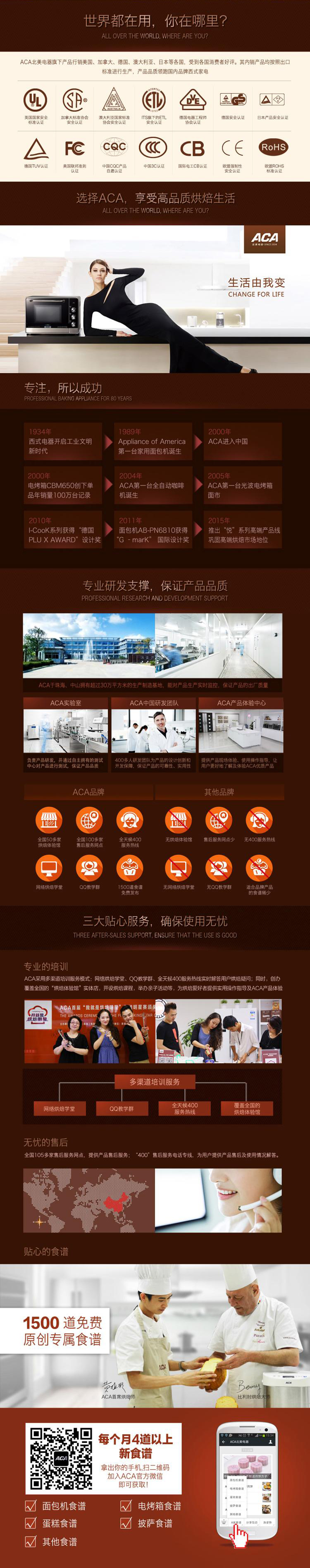
                                        北美电器（ACA）电烤箱家用 32升独立控温 旋转烤叉 内置炉灯ATO-BCRF32                