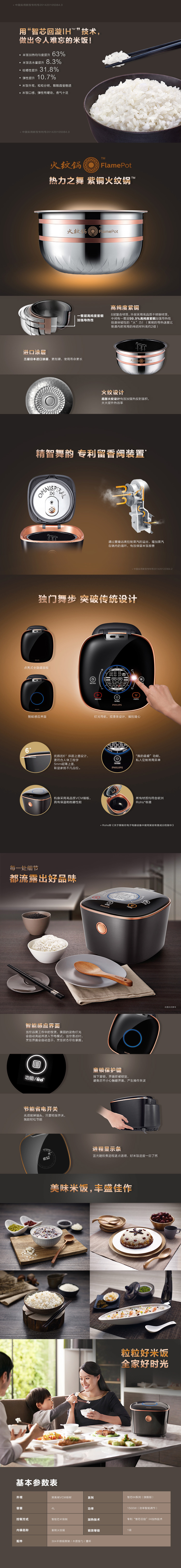 
                                        
                                                            飞利浦（PHILIPS）电饭煲4L智能预约智芯回漩IH电磁加热火纹锅HD4568/00                