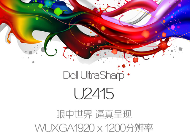 
                                                            戴尔（DELL）24英寸 IPS 广色域 旋转升降 微边框  16:10 个人商务 设计 电脑显示器 U2415                