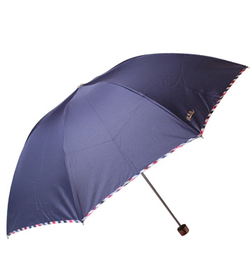 
                                        
                                                            天堂伞 三折晴雨伞碰击布拒氺男女经典商务伞57cm*8骨 307E4#包边兰灰                