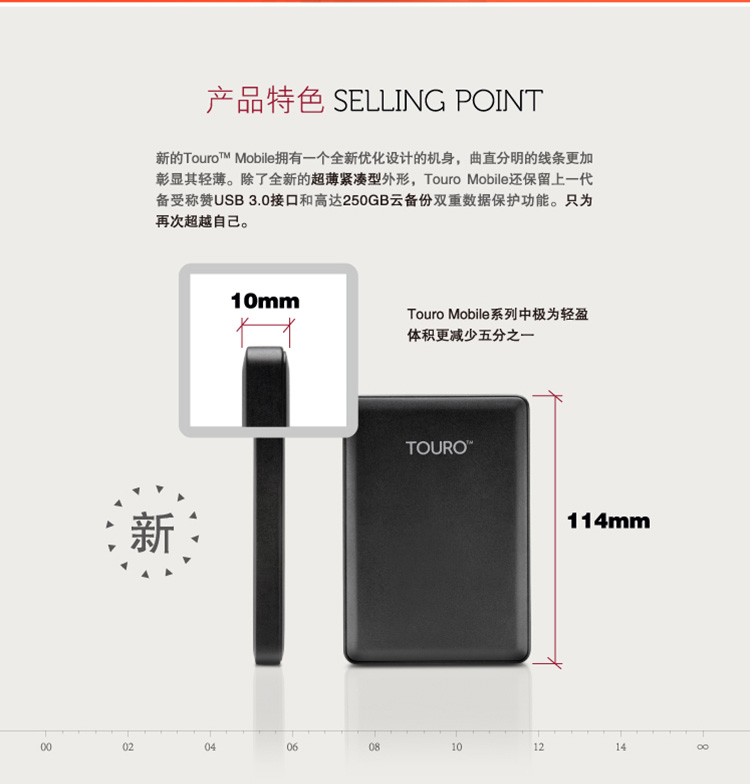 
                                        HGST 西部数据集团出品 Touro Mobile 2.5英寸 1TB 便携式移动硬盘 5400转 USB3.0【经典黑】                