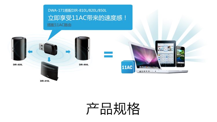 台湾友讯(D-Link)dlink  DWA-171 迷你11AC 双频USB 无线网卡