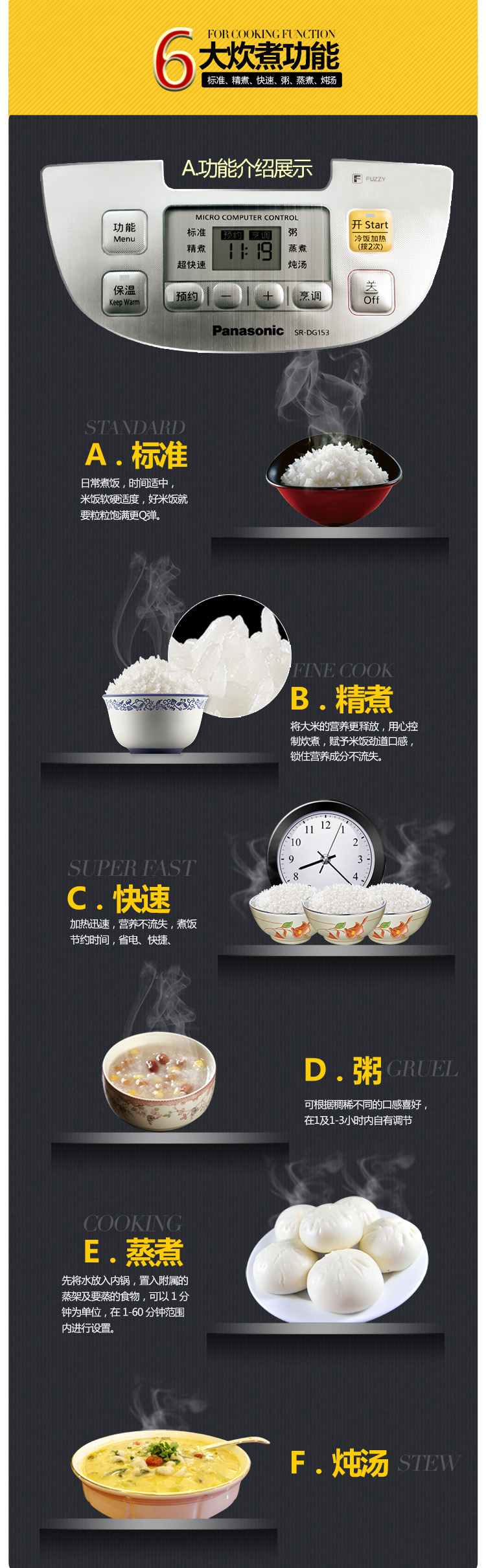 
                                        松下（Panasonic）SR-DG103 智能电饭煲电饭锅3L（对应日标1.0L） 远红外涂层 加热均匀                