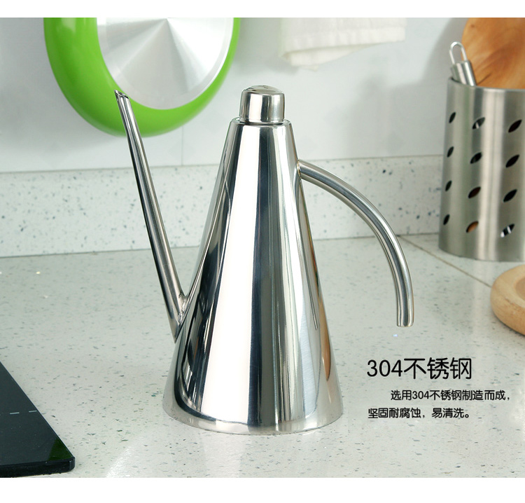 欧润哲 油瓶 1L 304不锈钢高档厨房防漏油壶