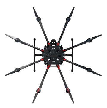 s1000 采用 v 型 8 旋翼设计,在提供充裕的动力的同时,也做到了动力