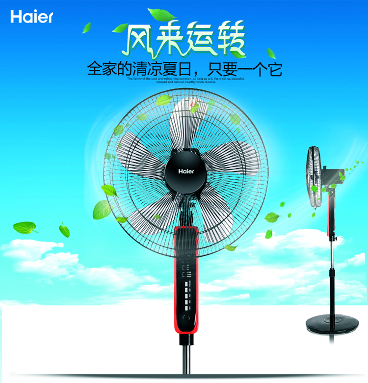 海尔（Haier） FSY4027E 5叶遥控电风扇/落地扇