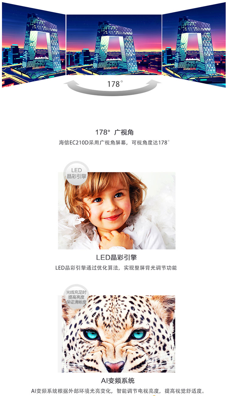 海信（Hisense）LED32EC210D 32英寸 H.265高清解码 蓝光LED (黑色)