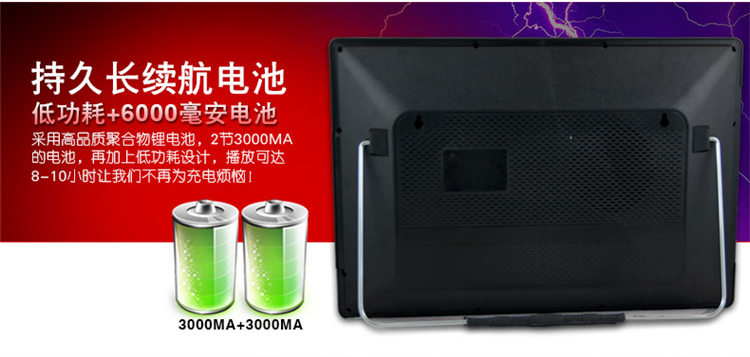 
                                        先科（SAST）K-165 19英寸便携电视移动DVD播放机老年视频机看戏机唱戏机收音机（红）                