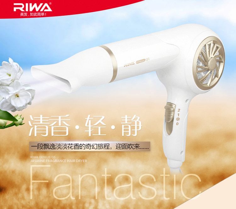 
                                        雷瓦(RIWA) 电吹风机 家用1200W茉莉清香 白色Q5 送女友生日礼物                