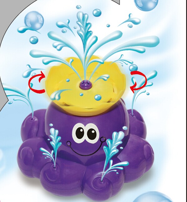 cikoo 洗澡玩具 戏水玩具 快乐喷水小章鱼 自动旋转喷水