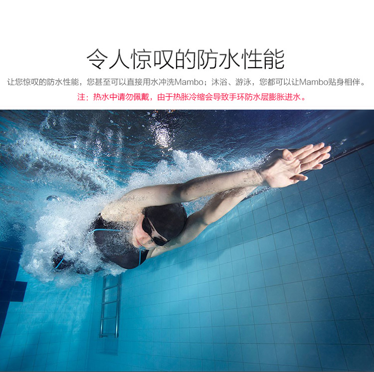 
                                        乐心 MAMBO 智能手环 来电提醒 来电显示 睡眠监测 计步 防水 专业运动手环 微信互联 标准腕带版                