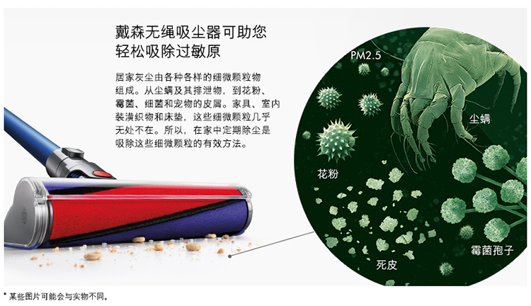 
                                        戴森(Dyson) 吸尘器V6 Fluffy+ (旧名SV09 V6 Fluffy) 手持家用除螨（新老包装型号交替发，对应产品相同）                
