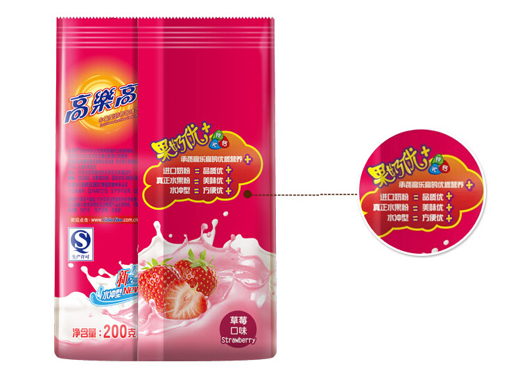 高乐高 水果固体饮料 草莓味 200g/袋(新旧包装更换中)