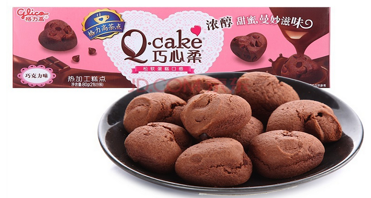 格力高 巧心柔巧克力味热加工糕点 80g