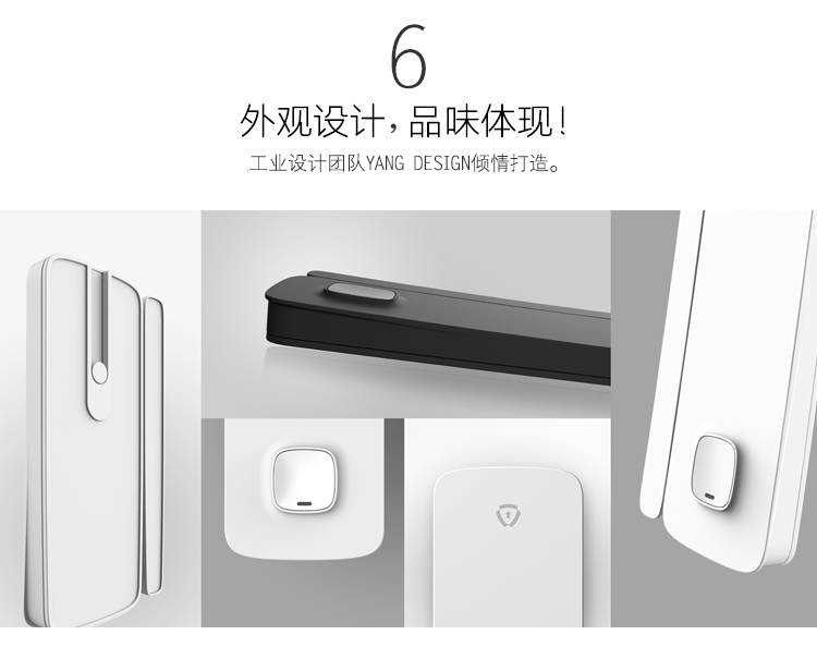 丁盯智能门磁 家用WIFI防盗报警器 低功耗 远程门窗监测 locklock-v1（典雅白）