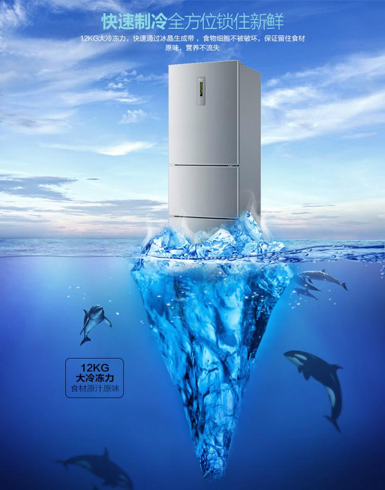 
                                        海尔（Haier）216升 三门冰箱 电脑控温 节能环保 大冷冻能力 BCD-216SDN                