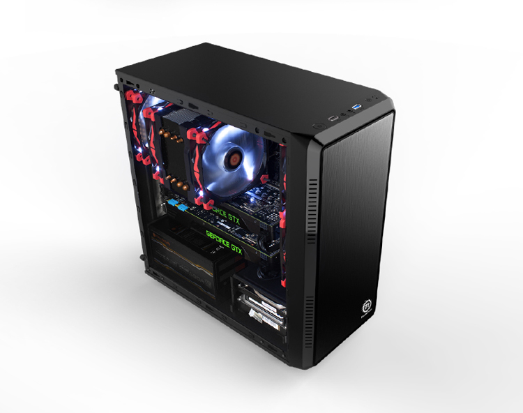 tt(thermaltake) 启航者s3 黑色 小板机箱 (支持24cm水冷排/背部理线