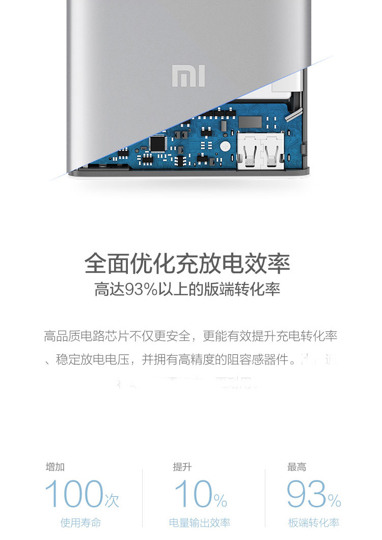 
                                        小米(MI) 5000毫安 移动电源/充电宝 锂离子聚合物电芯 全铝合金外壳 红 适用于安卓/苹果/手机/平板                