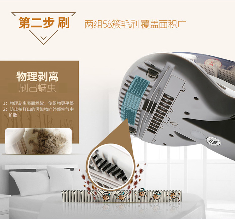 
                                        宝家丽床宝星舰小型手持床铺除螨仪高阶紫外线杀菌除螨机家用吸尘器VH-01                