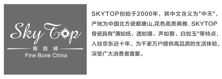 
                                        SKYTOP斯凯绨 餐具套装碗盘碟碗筷骨瓷陶瓷30头永恒玫瑰                