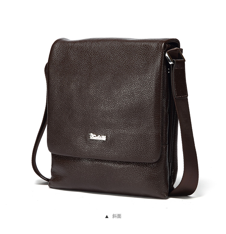 plover 男式单肩包 头层牛皮革商务休闲斜跨啄木鸟单肩包 91000304-5