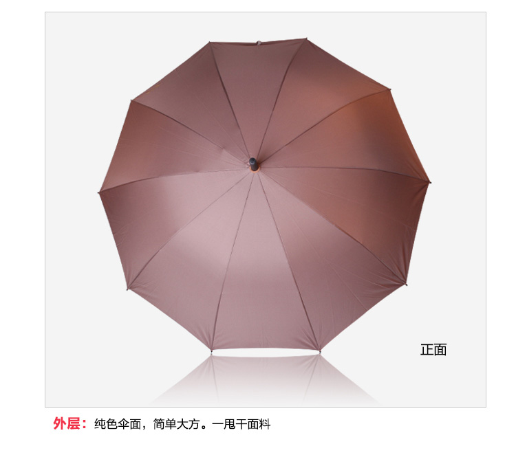 
                                                            天堂伞 长柄伞直杆伞加大70*10K自开双人伞晴雨伞商务伞 墨绿193E                