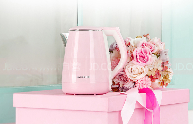 九阳（Joyoung）芭比Q粉色电热水壶进口温控双层保温防烫电水壶 1.5L K15-F623
