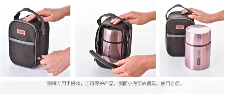 
                                        
                                                            泰福高（TAFUCO）焖烧壶 304不锈钢焖烧杯保温粥桶焖烧罐 赠保温包 T-2005 褐色 1.0L                