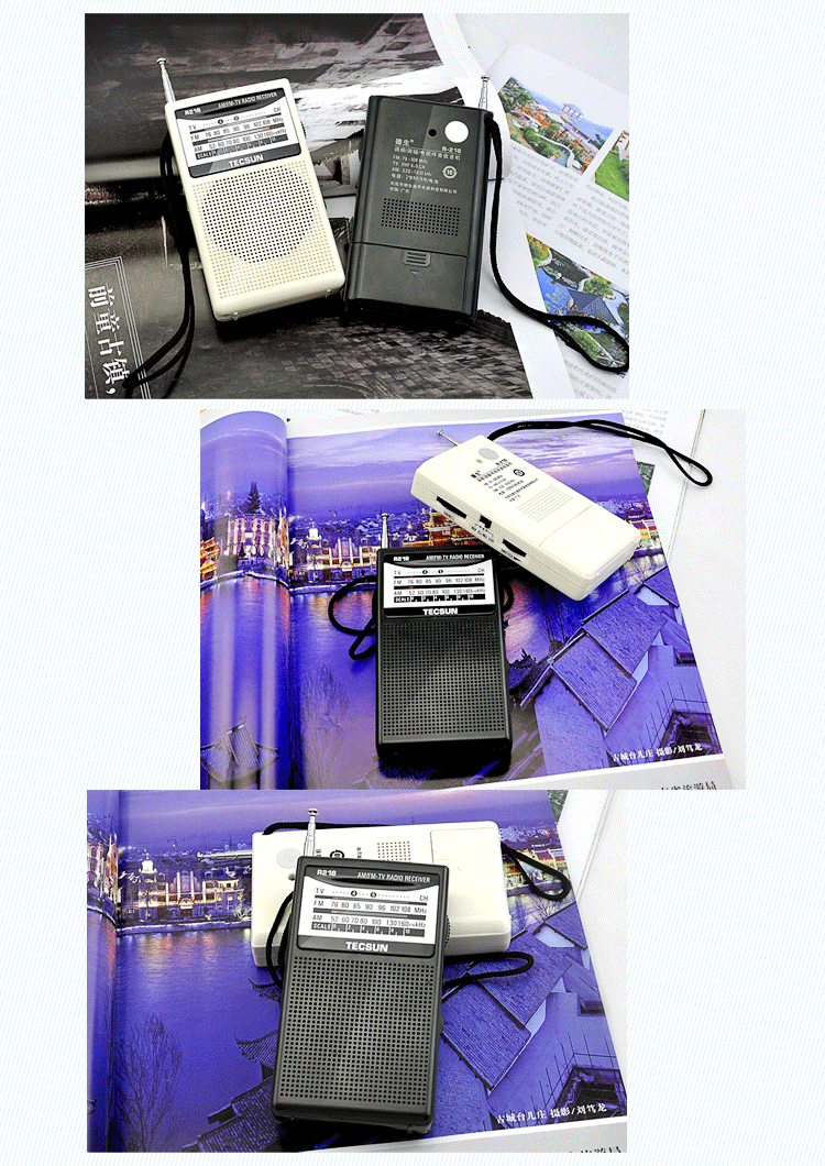 
                                        德生(TECSUN)R218 老人半导体 调频 调幅 电视伴音收音机（黑色 ）                