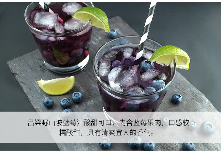 吕梁野山坡蓝莓汁果汁饮料380ml12瓶整箱装