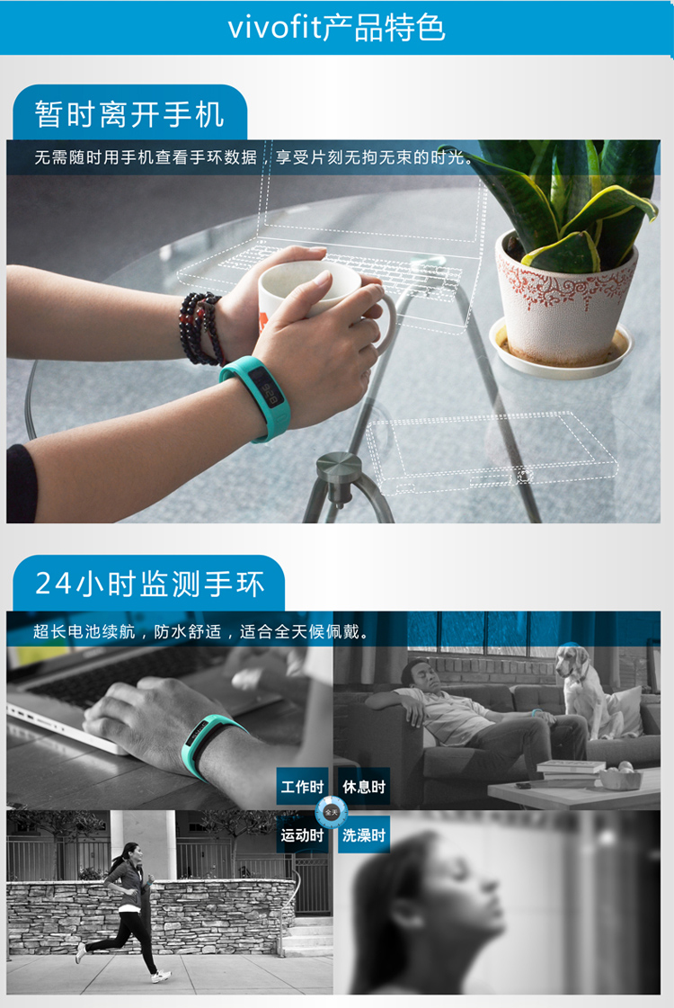 佳明（GARMIN） vivofit橙色 智能手环 健身腕带 睡眠监测 50米防水 计步器手表 无线数据传输