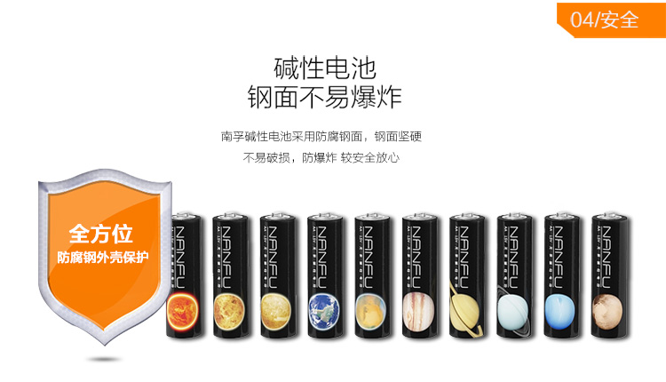 
                                        南孚(NANFU)LR03-10P星球装7号碱性电池干电池10粒装/儿童玩具/血压计血糖仪/遥控器/挂钟/键盘电池                