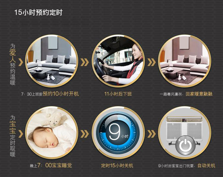 艾美特（Airmate）HL22087R-W 遥控立体快热炉取暖器/电暖器/电暖气