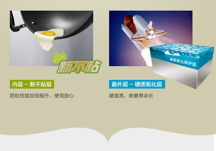 
                                                            爱仕达 32CM火龙眼新不粘聚能无油烟炒锅WG8332EHL 升级技术健康不粘锅具                
