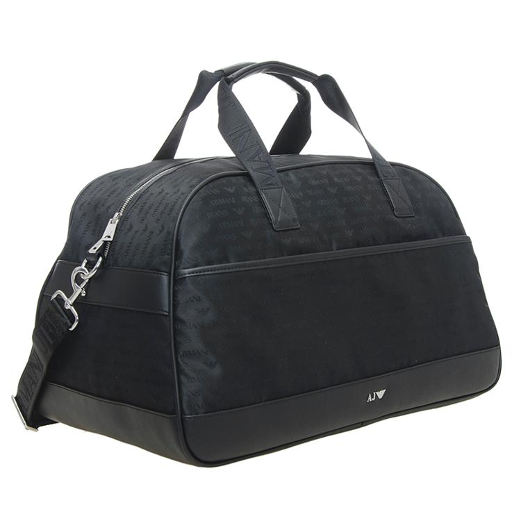 armani jeans aj 阿玛尼 男士黑色织物配皮旅行包 0622i v8 12