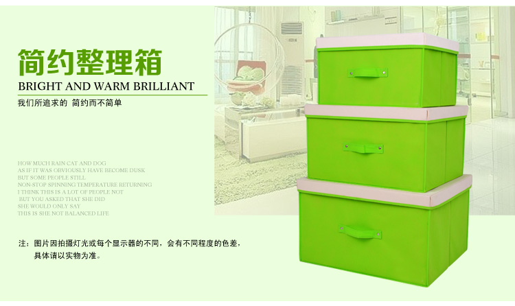 
                                        
                                                            百草园(bicoy)分盖收纳箱整理箱 衣服杂物收纳盒储物箱 28L+40L+60L 3个装 绿色                