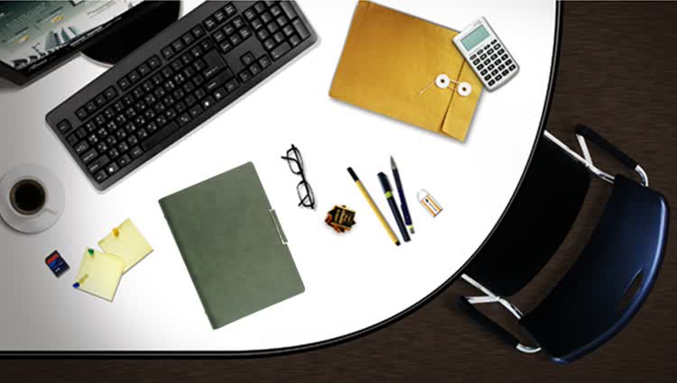 TRNFA TB-H307 High-Quality Office Notebook Premium Business Journal Faux Leather Vintage Pendant Loose-Leaf Notepad Office Stationery (Gray) 23.5*17cm 9