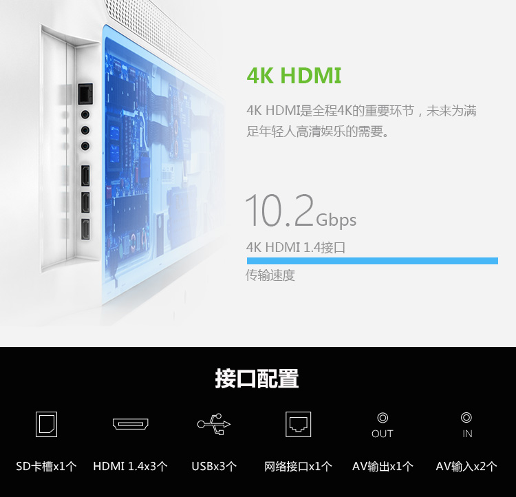 酷开(coocaa)U49 49英寸4K超高清智能网络液晶平板电视 酷开系统 WiFi(白色)