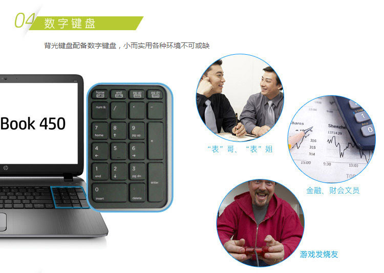 惠普（HP）450 G2（N2N15PA）15.6英寸笔记本电脑（i5-5200U 8G 500G+8G SSD 2G独显 背光键盘 高清屏 Win7）