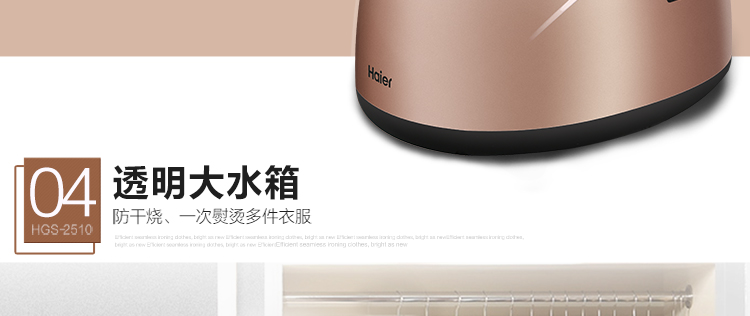 海尔（Haier）挂烫机 HGS-2510单杆香槟金蒸汽挂烫机10档2.5L