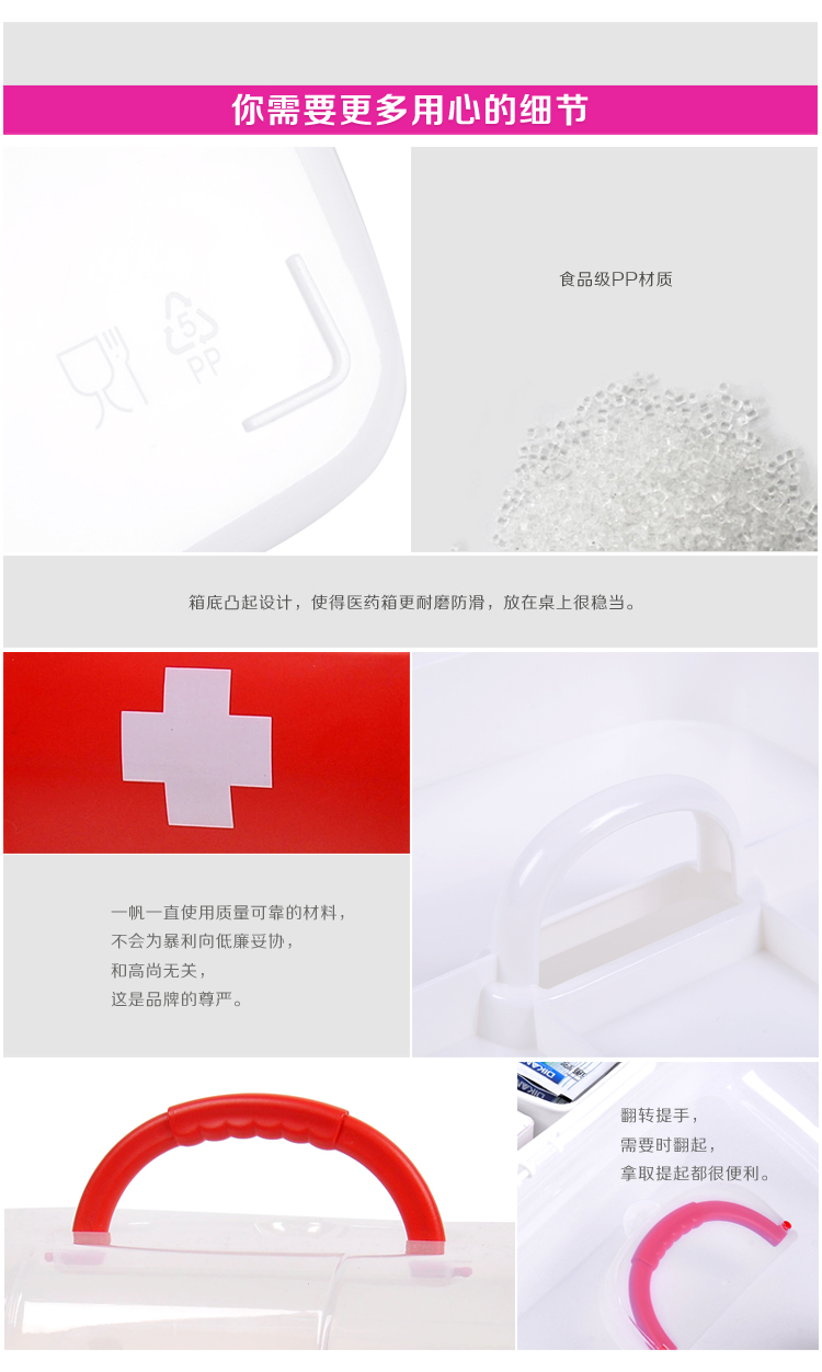 
                                        一帆 医药箱家用急救箱塑料收纳箱整理箱 蓝色超大号                