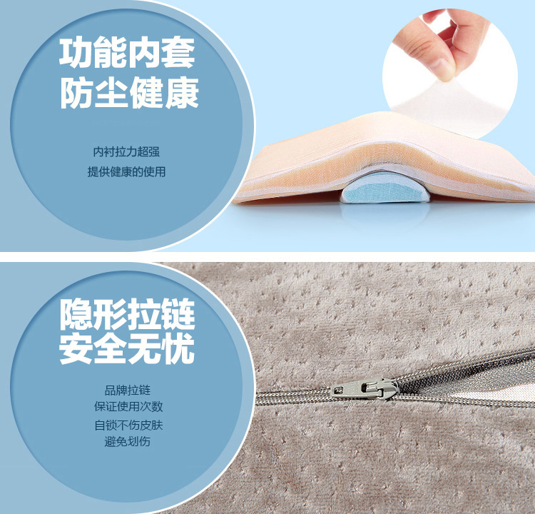 
                                        诺伊曼（noyoke）床品家纺 记忆绵软硬护腰升级三角靠垫 腰部护理记忆腰靠 55*35CM                