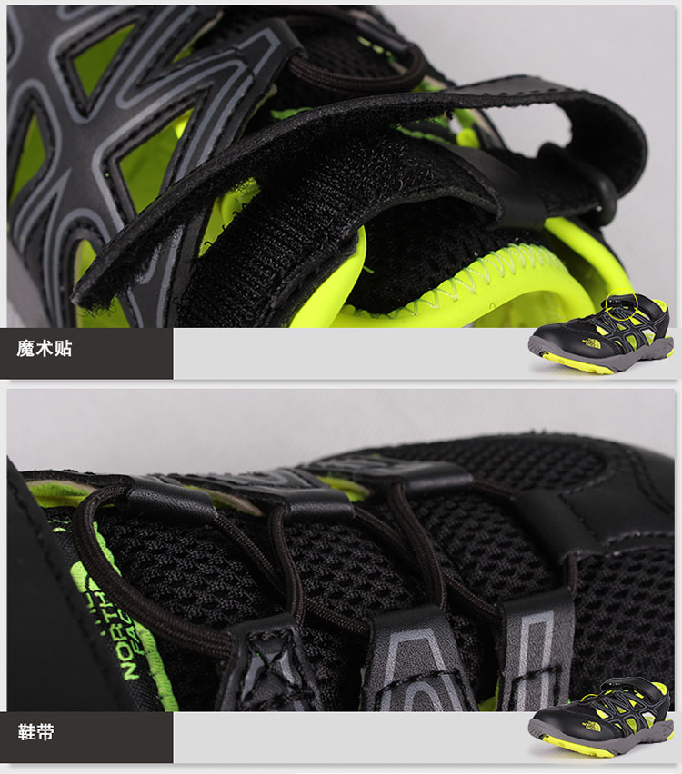 北面(the north face) 男童溯溪鞋cw04 黑色k2h 10号/27码