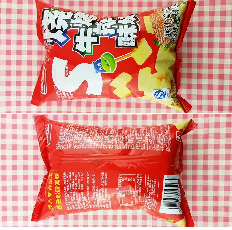 盼盼烧烤牛排味块150g休闲零食膨化食品