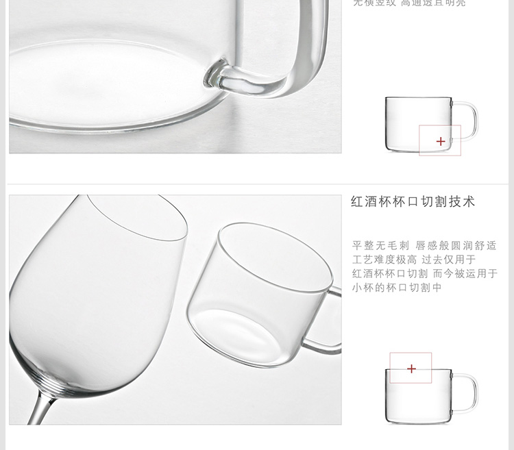 绿珠lvzhu 100ml纯手工吹制功夫茶小茶杯 加厚高硼硅耐热透明玻璃品茗杯（两只装）C001
