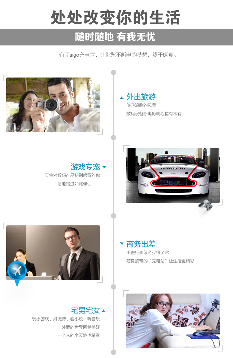 aigo 10000毫安 移动电源/充电宝 聚合物 双USB输出 L100 缘份版