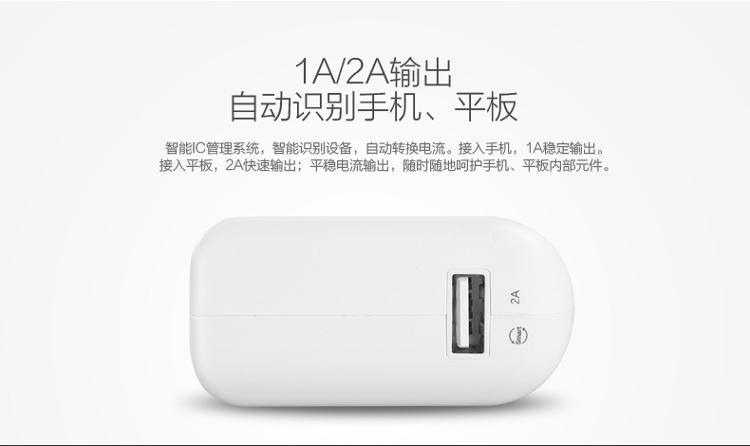 
                                        
                                                            品胜10000毫安移动电源/大容量充电宝 双输入自带插头便携  适用于iPhone11苹果安卓华为小米10手机平板电霸                
