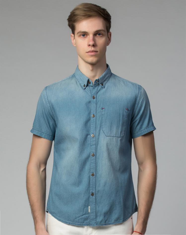 lee cooper男士短袖衬衫 时尚简约休闲风格 114a02 靛蓝色 175/88a/l