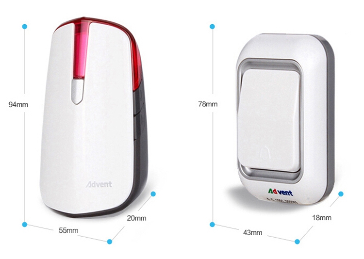 Advent Wireless Doorbell, Home Call Button, Long-Range E-581P One-To 10